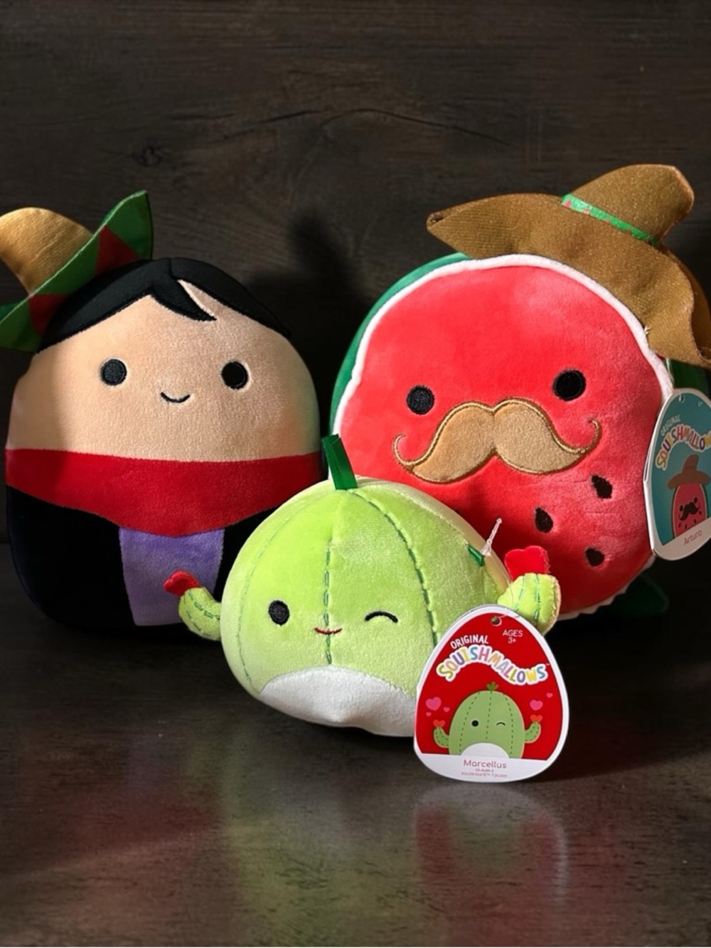 SquishmallowsBundle Arturo Mexico Exclusive Raul Marcellus Cactus Plush Set NWT/